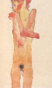 Egon Schiele Nude Girl with Folded Arms (mk12) Germany oil painting reproduction